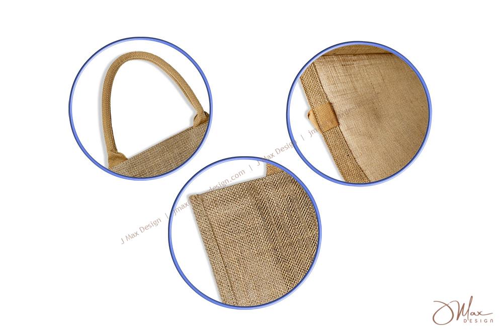 Handles, interior and exterior of Jute bag Handles, interior and exterior of Jute bag