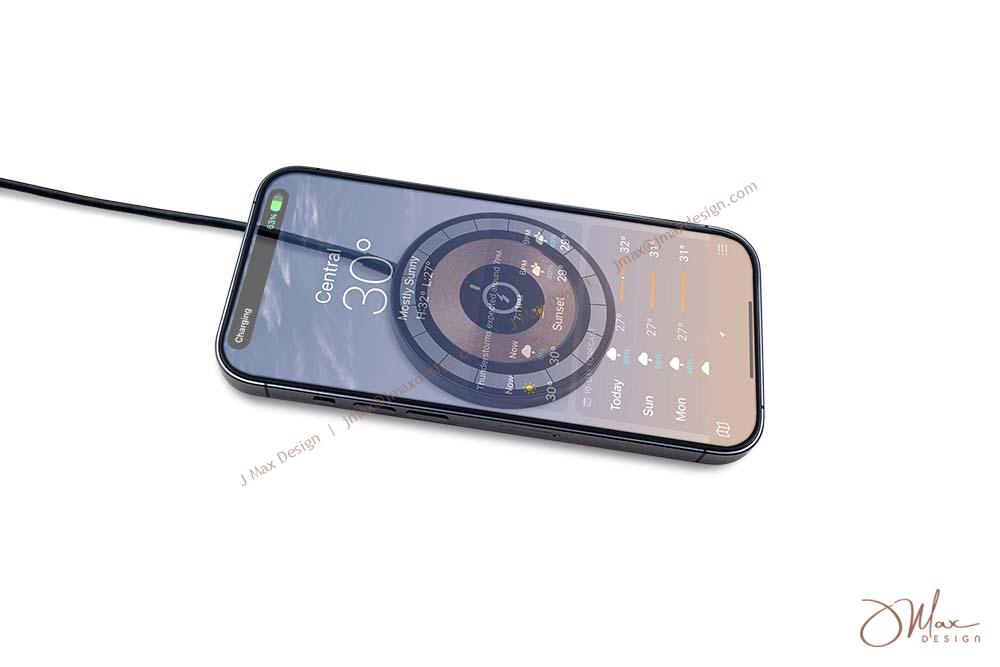 iPhone wireless charging on magnetic charger