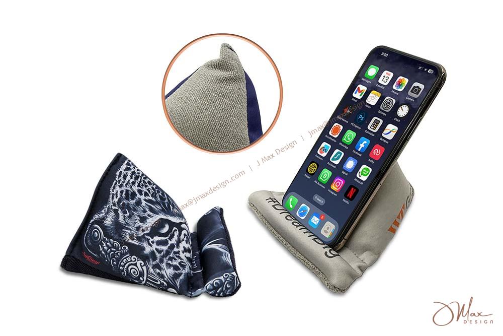 Cell Phone Pillow with microfiber base for screen cleaning