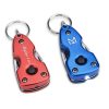 Multi-tool keyring in red and blue
