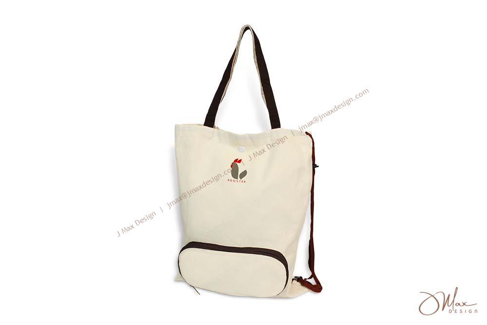 Convertible canvas backpack tote (unfolded)